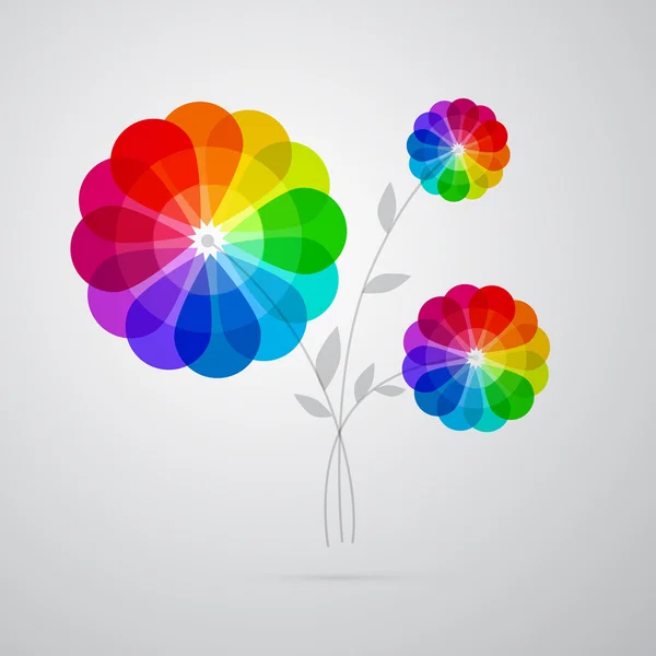 Fleurs abstraites vectorielles colorées — Image vectorielle