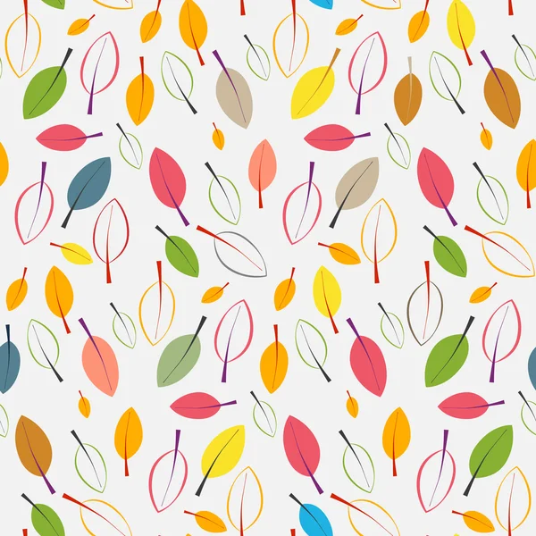 Autumn retro leaves seamless background, pattern — Stock Vector