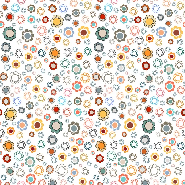 Abstract retro seamless flowers pattern — Stock Vector