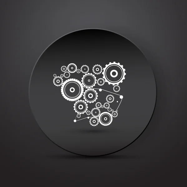 抽象矢量的齿轮，齿轮的黑色抽象背景 — 图库矢量图片