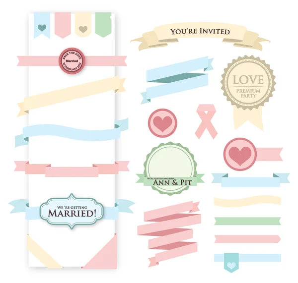 Düğün riibon, ısı, etiket