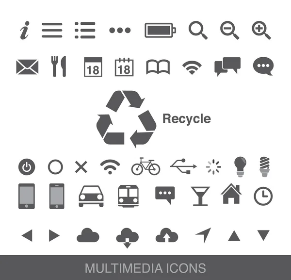 スマート フォンのマルチ メディア アイコン — ストックベクタ