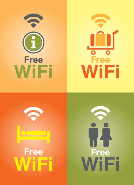 Public Free Wi-fi in Hotel — Stock Vector