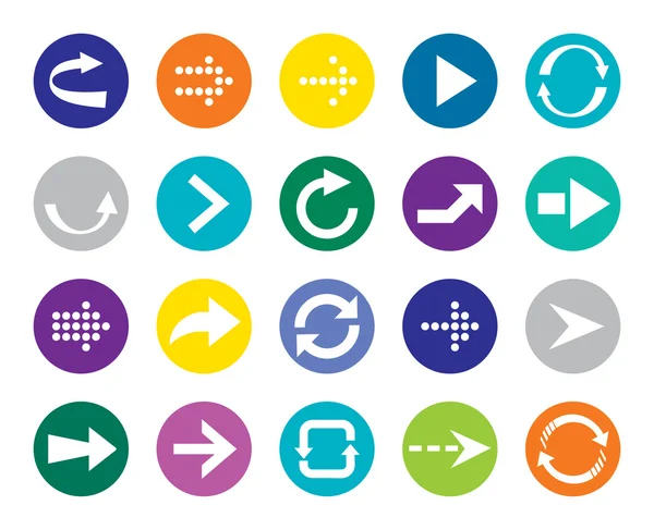 renk ok işareti vektör simge seti. basit daire şekli internet düğmesi.