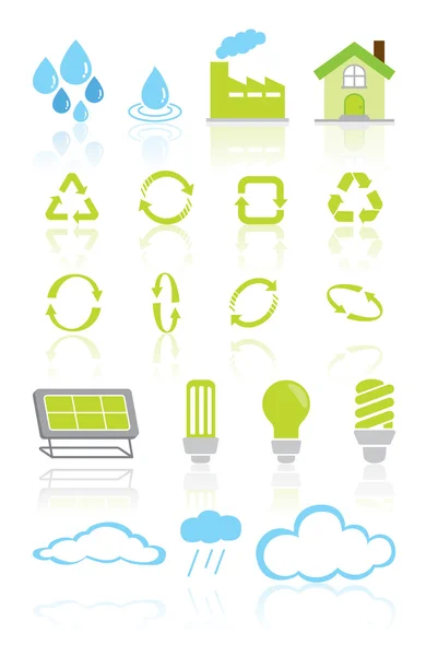 Yeşil geri dönüşüm çevre Icon set