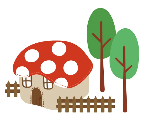 Fairy mushroom house vector illustration — Stock Vector