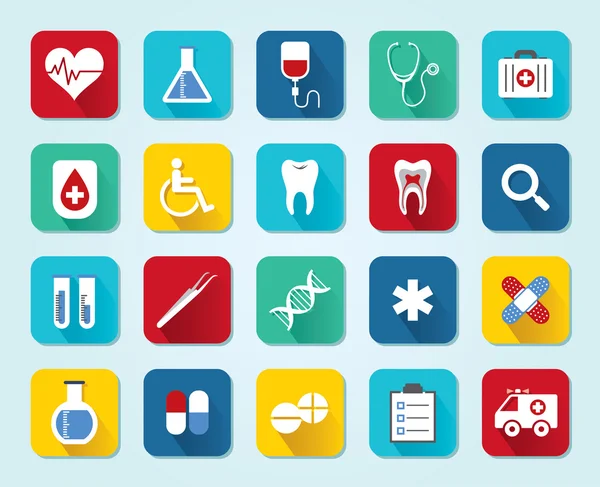 Imposta icone 3D mediche — Vettoriale Stock