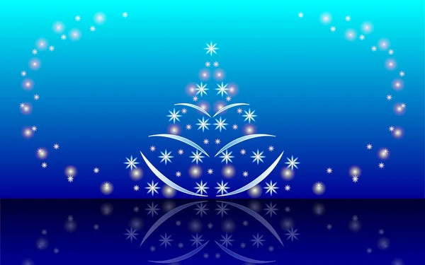Kerstboom gemaakt van sterren — Stockvector
