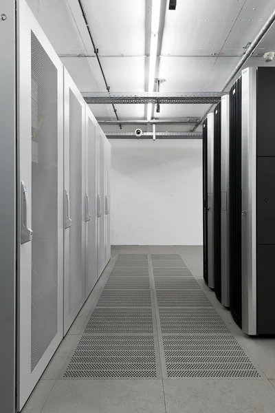 Small air conditioned computer server room with false floor — Stock Photo, Image