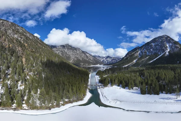 View See Canal Old Wooden Bridge Direction Natural Jewel Plansee — 图库照片