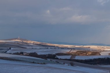 Çek Cumhuriyeti, Güney Moravya 'da güzel karlı manzara.