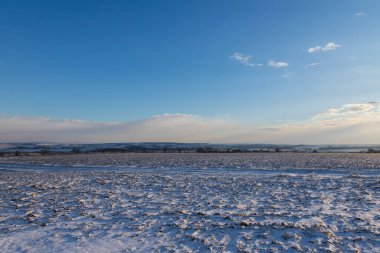 Çek Cumhuriyeti, Güney Moravya 'da güzel karlı manzara.