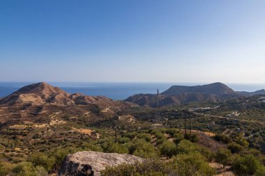 Yunanistan 'ın Girit adasındaki deniz manzarası