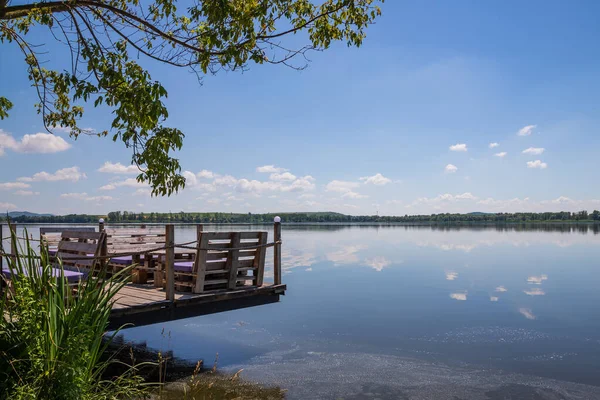 Beautiful Landscape View Palava Moravia Czech Republic Lake Musov Vineyards — Stockfoto