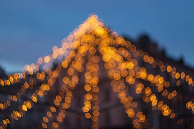 Colorful background of Christmas tree lights. Nice bokeh