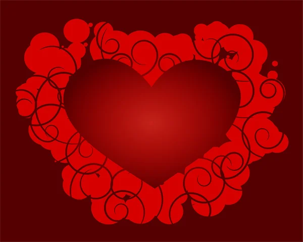 cuore vettoriale con elementi a spirale