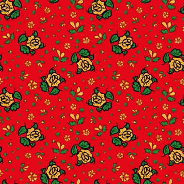 Dikişsiz çiçek desenli Rus tarzı