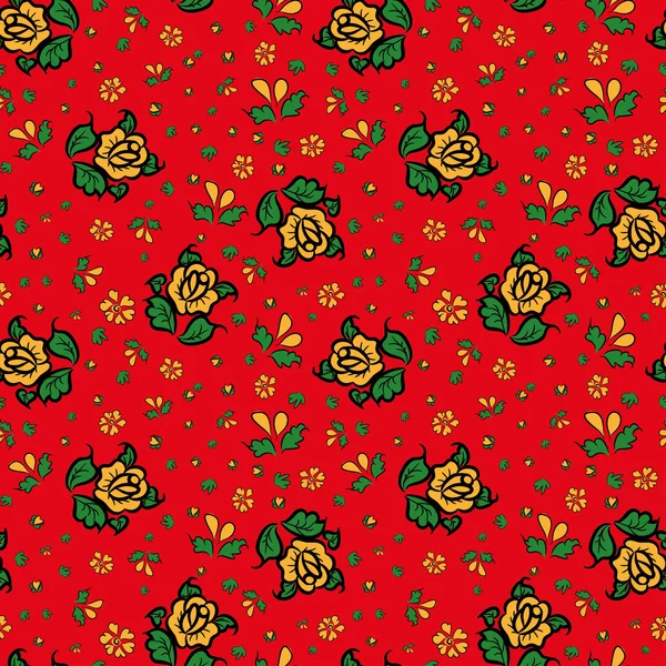 Patrón floral inconsútil estilo ruso — Archivo Imágenes Vectoriales