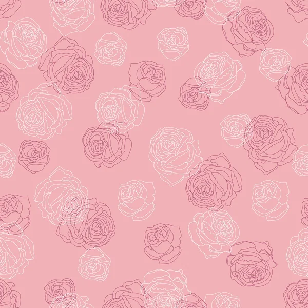 Motif sans couture roses roses — Image vectorielle