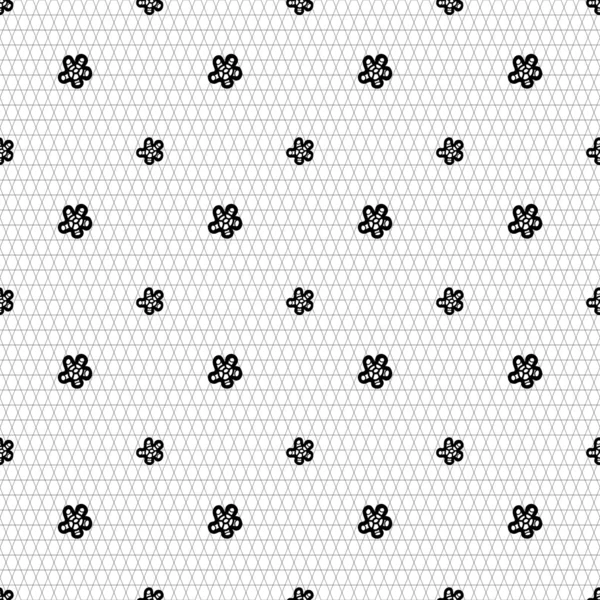 Seamless pattern lace simple flowers — Stock Vector