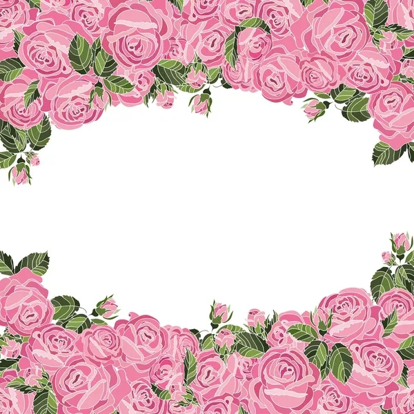 Frame romantische rozen — Stockvector