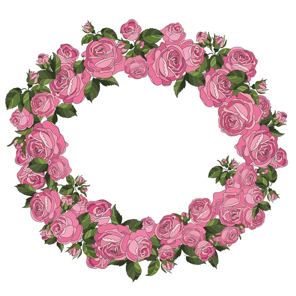 Marco rosas románticas — Vector de stock