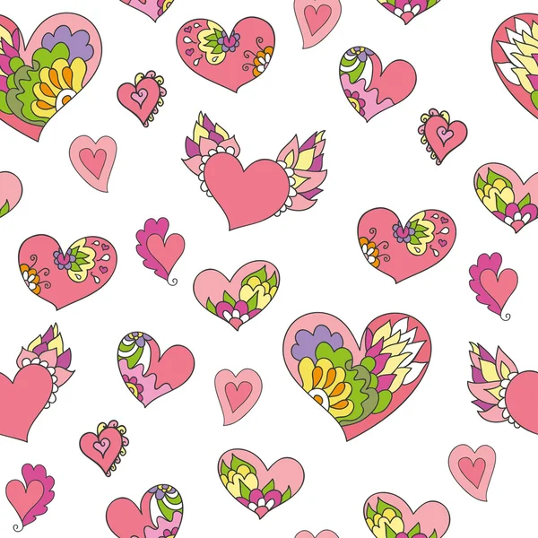 şirin doodle kalplerin seamless modeli