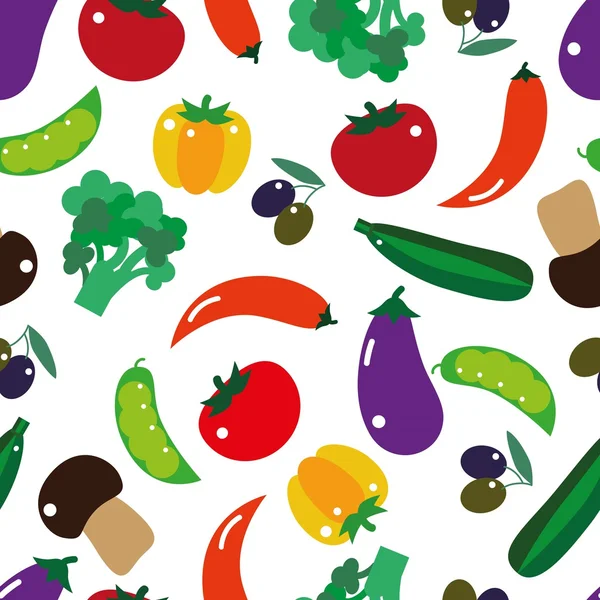 Seamless pattern vegetables — Stock Vector