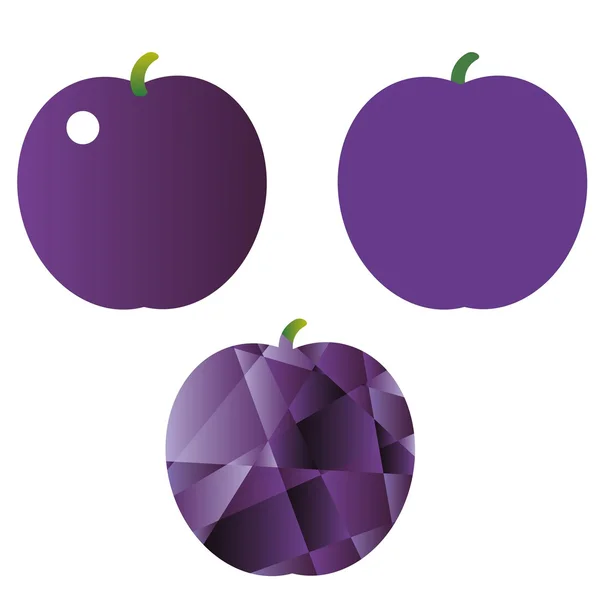 Set of vector plum symbols