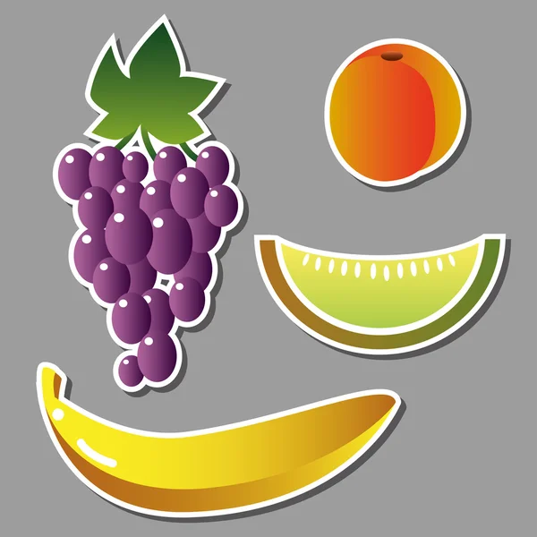 Set of vector fruits — Stock Vector
