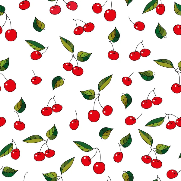 Seamless pattern sweet cherry — Stock Vector