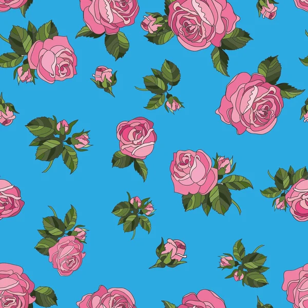 Motif sans couture roses roses — Image vectorielle