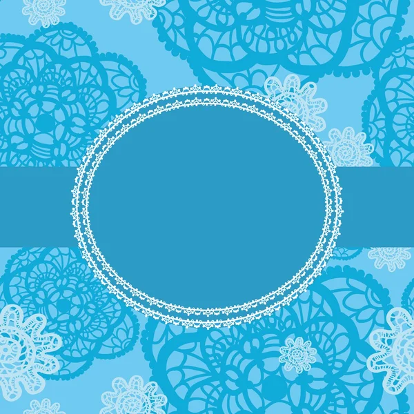 Modrá krajka rám Stock Ilustrace