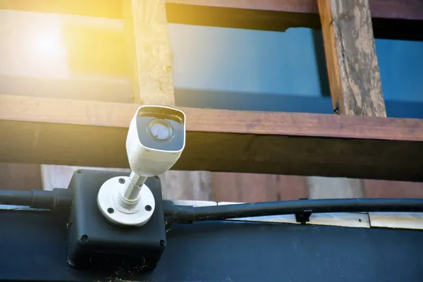 Wifi Beveiligingscamera Cctv Camera Geïnstalleerd Muur Van Het Huis Veiligheid — Stockfoto