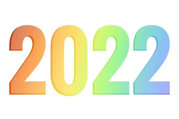 Αριθμός 2022 Χρώματα Ουράνιο Τόξο Έννοια Για Τους Εορτασμούς Της — Φωτογραφία Αρχείου