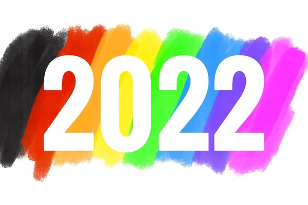 Number 2022 Rainbow Colors Concept Celebrations Lgbtq Community Pride Month — 图库照片