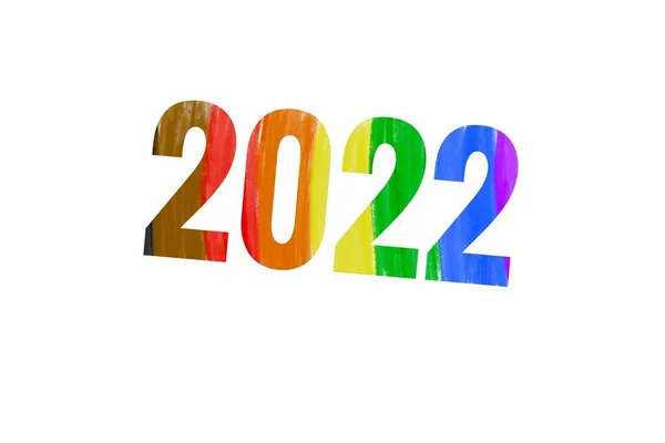 Number 2022 Rainbow Colors Concept Celebrations Lgbtq Community Pride Month — Stock Photo, Image
