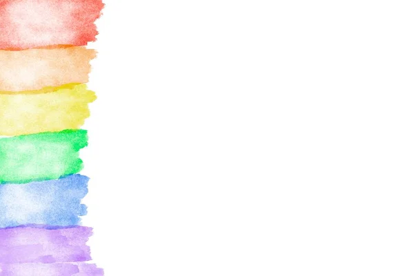 Rainbow Imitating Watercolor Bright Illustration Isolated White Background Red Orange — Stock Photo, Image