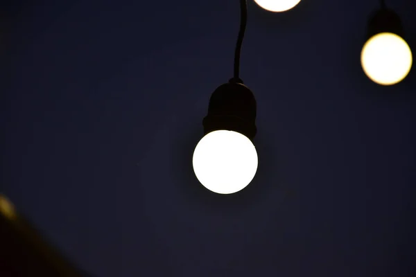 Night Light Bulbs Bulbs Bokeh Soft Blurred Image Background — Stock Photo, Image