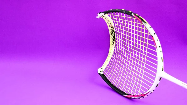 Gebroken Frame Racket Van Badminton Sport Zachte Selectieve Focus Concept — Stockfoto