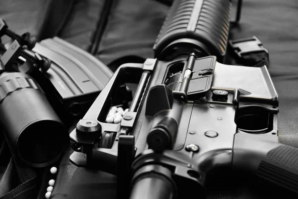 Оборудование Пневматического Пистолета Пистолета Пули Корпус Пистолета Бинокль Темном Кожаном — стоковое фото