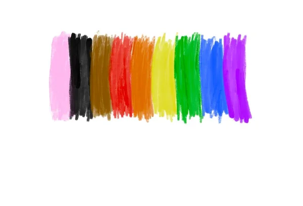 手绘彩虹色条纹 并附有复制空间 这个概念是用来号召世界各地的人们在骄傲的月份参加Lgbtq 庆祝活动 — 图库照片