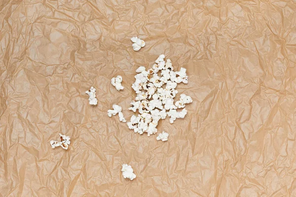Popcorn Verfrommeld Ambachtelijk Papier Stockafbeelding