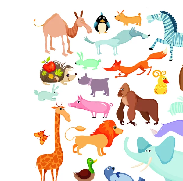 Animaux de bande dessinée — Image vectorielle