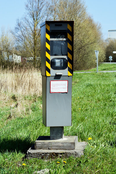 Automatic road radar on a road of France.