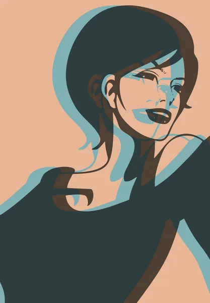 Retrato de mujer — Vector de stock