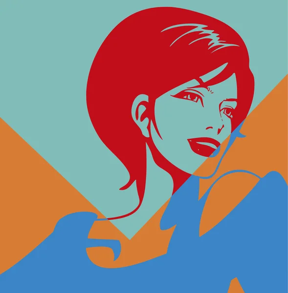 Retrato de mujer — Vector de stock