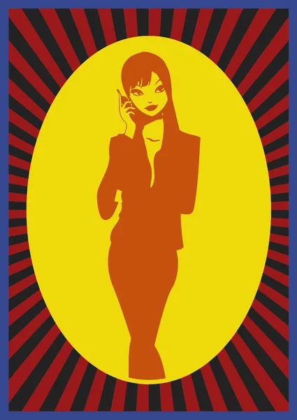 Pop art. Woman on the phone. — Stock Vector