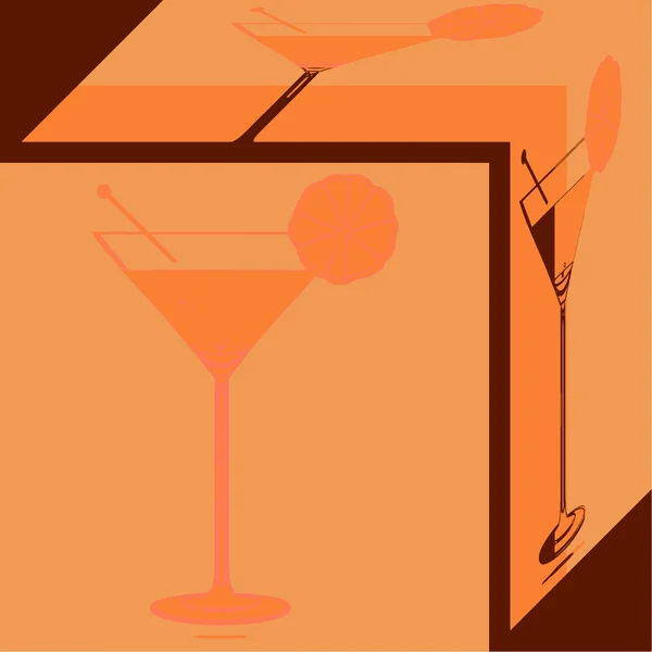 鸡尾酒的波普艺术 — 图库矢量图片