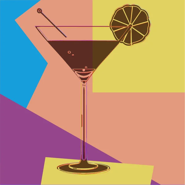 Cocktail pop art — Stock Vector